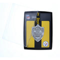 Steelers Ornament - Handcrafted Aluminum Football Fan Gift | Pittsburgh Steelers Decor - YinzerShop