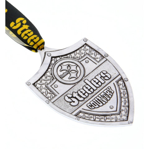 Steelers Ornament - Handcrafted Aluminum Football Fan Gift | Pittsburgh Steelers Decor - YinzerShop