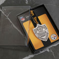 Steelers Ornament - Handcrafted Aluminum Football Fan Gift | Pittsburgh Steelers Decor - YinzerShop