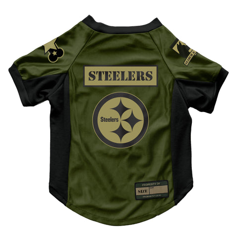 Steelers Pet Jersey - Pittsburgh Valor Stretch NFL Dog Fan Apparel With Paw Prints Pet Jersey - YinzerShop