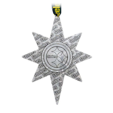Steelers Star Ornament – Hand-Forged Metal Football Fan Gift with Crystals - YinzerShop