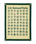 Steve Wolf National Parks Camp Flag – Handmade Wool Felt Outdoor Camping Decor Camp Flag - YinzerShop