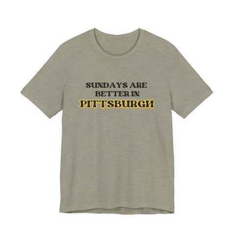 Sundays are Better in Pittsburgh Short Sleeve T-shirt T-Shirt - YinzerShop