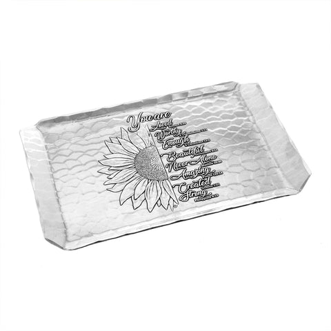 Sunflower Butler Tray – Handcrafted Aluminum Decorative Serving Tray by Wendell August Forge - YinzerShop