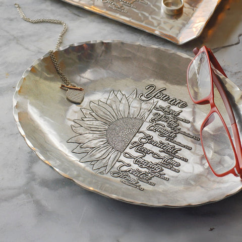 Sunflower Oval Bowl Medium – Handcrafted Decorative Centerpiece by Wendell August Forge Decorative Serving Dish - YinzerShop