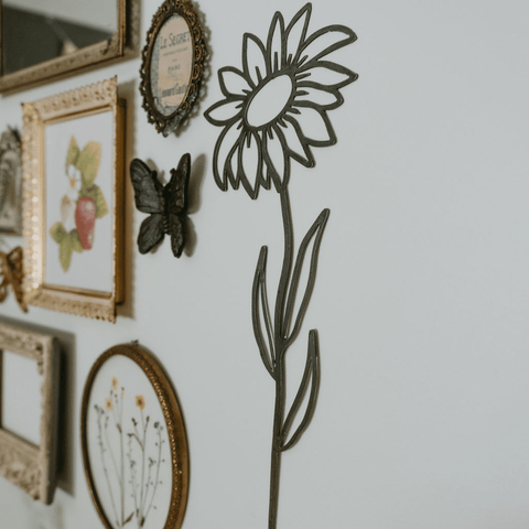 Sunflower Wall Decor - Bright Floral Wall Art | Metal Flower Decor Panel Wall Decor - YinzerShop