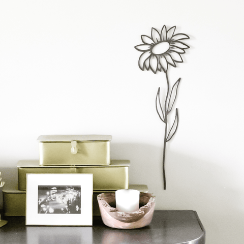Sunflower Wall Decor - Bright Floral Wall Art | Metal Flower Decor Panel Wall Decor - YinzerShop