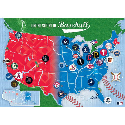 MLB Jigsaw Puzzle - 500 Piece USA Map Puzzle Featuring All Teams | MasterPieces