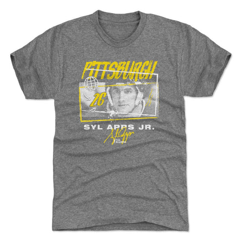Syl Apps Jr. Slim Fit T-Shirt – Pittsburgh Tones Crewneck Short Sleeve Tee Men's Premium T-Shirt - YinzerShop