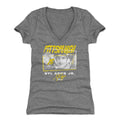 Syl Apps Jr. Slim Fit V-Neck T-Shirt – Tri Color Pittsburgh Tones Tee Women's V-Neck T-Shirt - YinzerShop
