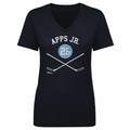 Syl Apps Jr. T-Shirt - Pittsburgh Cotton V-Neck Shirt | Regular Fit Short Sleeve Tee Women's V-Neck T-Shirt - YinzerShop