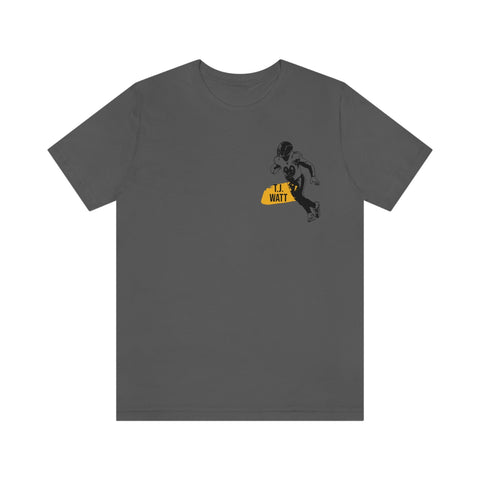 T.J. Watt Pittsburgh Headliner Series T-Shirt - Back-Printed Graphic Tee T-Shirt Printify Asphalt S 