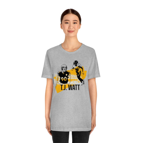 T.J. Watt Pittsburgh Headliner Series T-Shirt Short Sleeve Tee T-Shirt Printify   