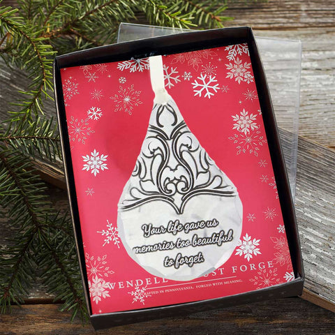 Teardrop Memorial Ornament - Personalized Christmas Remembrance Keepsake Gift - YinzerShop