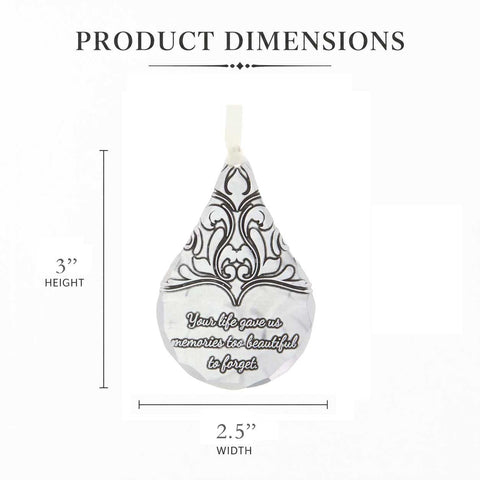 Teardrop Memorial Ornament - Personalized Christmas Remembrance Keepsake Gift - YinzerShop