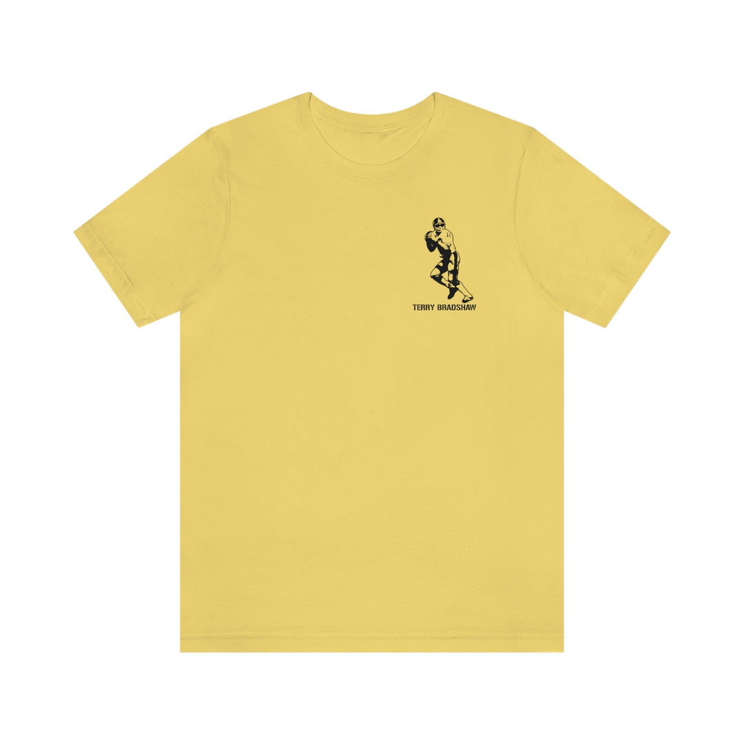 Terry Bradshaw Legend T-Shirt - Back-Printed Graphic Tee T-Shirt Printify Yellow S 