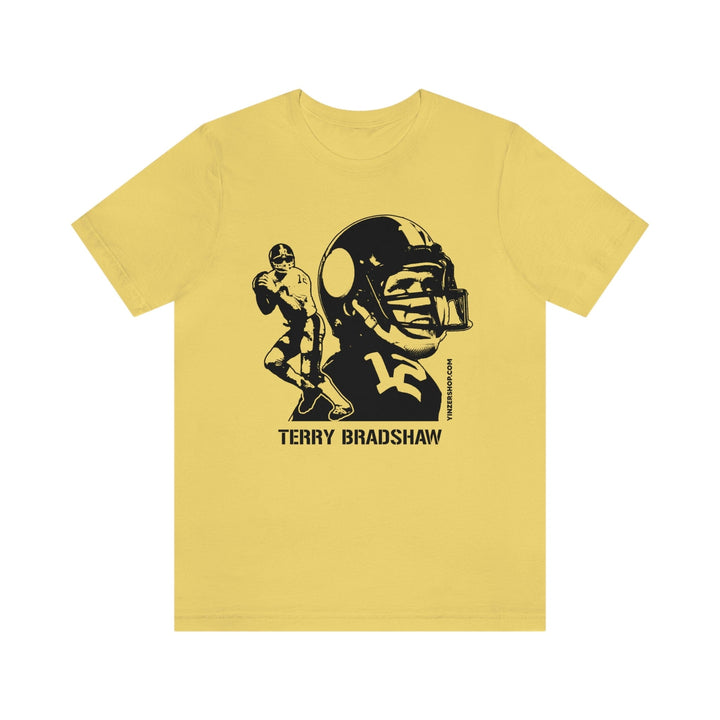 Terry Bradshaw Legend T-Shirt Short Sleeve Tee T-Shirt Printify Yellow S 