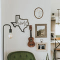 Texas Wall Decor - Rustic Metal Sign | Steel Script Sign Indoor Wall Hanging Wall Decor - YinzerShop