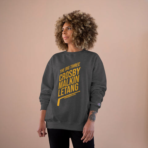 The Big Three - Crosby, Malkin, Letang - Hockey - Champion Crewneck Sweatshirt Sweatshirt - YinzerShop