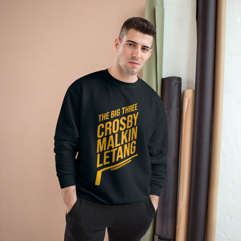 The Big Three - Crosby, Malkin, Letang - Hockey - Champion Crewneck Sweatshirt Sweatshirt - YinzerShop