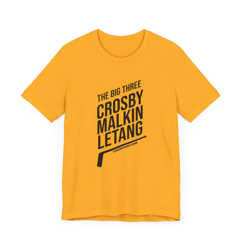 The Big Three - Crosby, Malkin, Letang - Hockey - SHORT SLEEVE TEE T-Shirt - YinzerShop