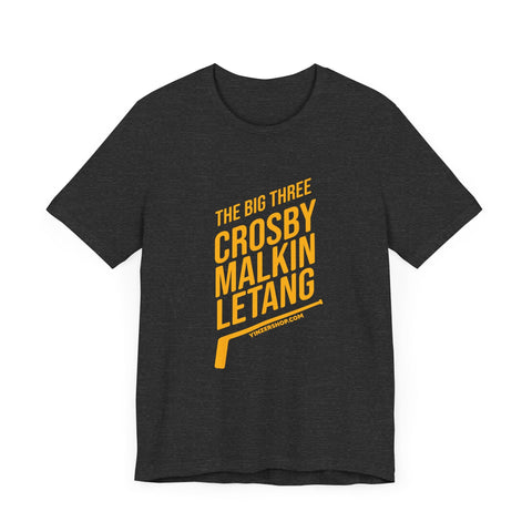 The Big Three - Crosby, Malkin, Letang - Hockey - SHORT SLEEVE TEE T-Shirt - YinzerShop