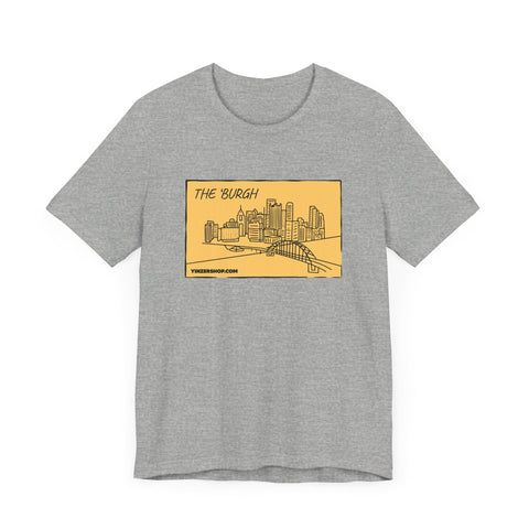 The 'Burgh Cartoon Pittsburgh Skyline - Short Sleeve Shirt T-Shirt - YinzerShop