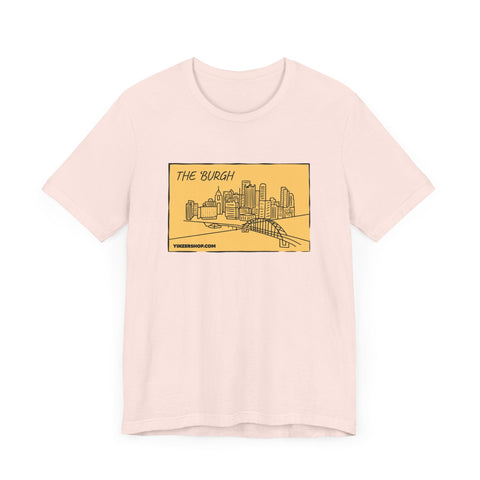 The 'Burgh Cartoon Pittsburgh Skyline - Short Sleeve Shirt T-Shirt - YinzerShop