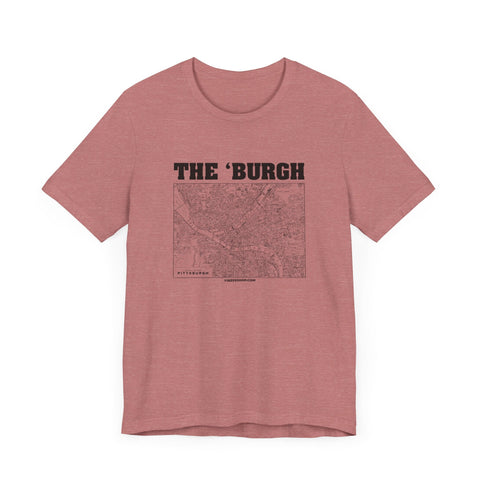 The 'Burgh Retro Map - Short Sleeve Tee T-Shirt - YinzerShop