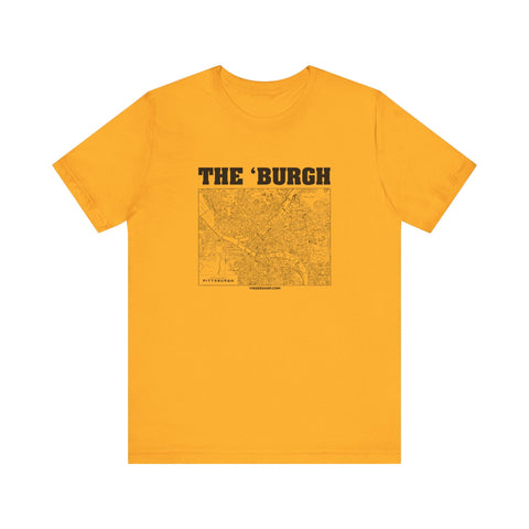 The 'Burgh Retro Map - Short Sleeve Tee T-Shirt - YinzerShop