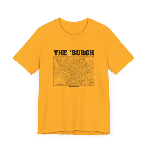 The 'Burgh Retro Map - Short Sleeve Tee T-Shirt - YinzerShop