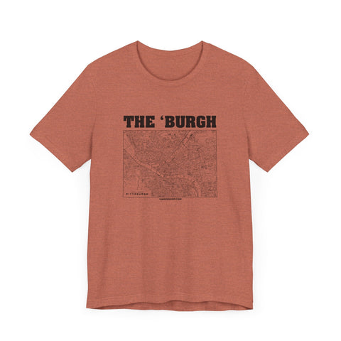 The 'Burgh Retro Map - Short Sleeve Tee T-Shirt - YinzerShop