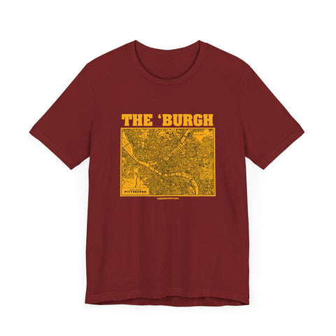 The 'Burgh Retro Map - Short Sleeve Tee T-Shirt - YinzerShop