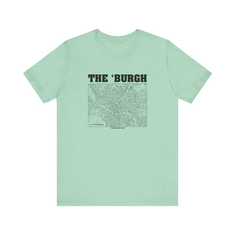The 'Burgh Retro Map - Short Sleeve Tee T-Shirt - YinzerShop