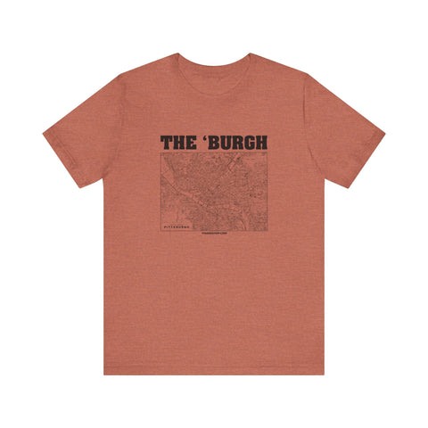 The 'Burgh Retro Map - Short Sleeve Tee T-Shirt - YinzerShop