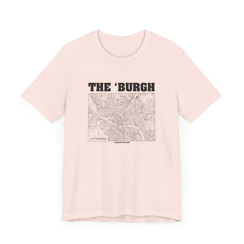 The 'Burgh Retro Map - Short Sleeve Tee T-Shirt - YinzerShop