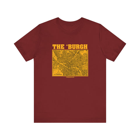The 'Burgh Retro Map - Short Sleeve Tee T-Shirt - YinzerShop