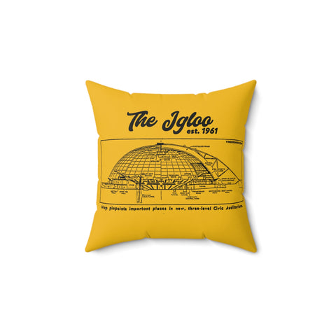 The Igloo - 1961 - Civic Arena - Retro Schematic - Spun Polyester Square Pillow Home Decor - YinzerShop