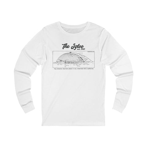 The Igloo - EST 1961 - Civic Arena - Retro Schematic - Long Sleeve Tee Long Sleeve Shirt - YinzerShop