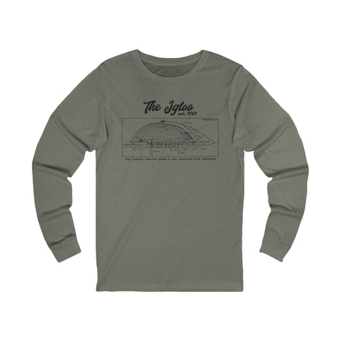 The Igloo - EST 1961 - Civic Arena - Retro Schematic - Long Sleeve Tee Long Sleeve Shirt - YinzerShop