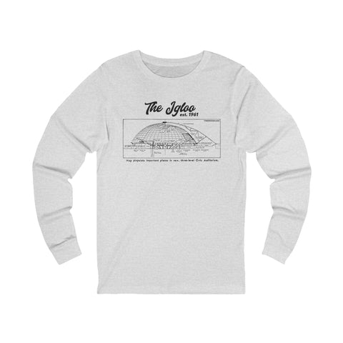The Igloo - EST 1961 - Civic Arena - Retro Schematic - Long Sleeve Tee Long Sleeve Shirt - YinzerShop