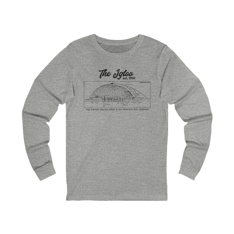 The Igloo - EST 1961 - Civic Arena - Retro Schematic - Long Sleeve Tee Long Sleeve Shirt - YinzerShop