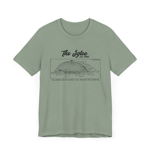 The Igloo - EST 1961 - Civic Arena - Retro Schematic - Short Sleeve Tee T-Shirt - YinzerShop