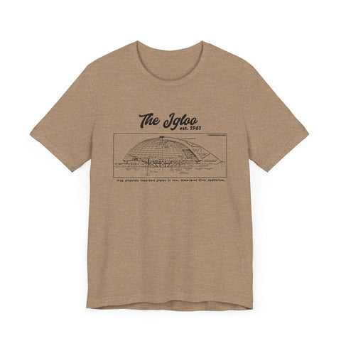 The Igloo - EST 1961 - Civic Arena - Retro Schematic - Short Sleeve Tee T-Shirt - YinzerShop