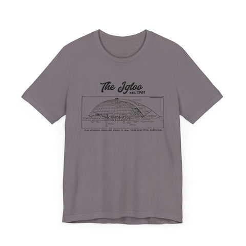 The Igloo - EST 1961 - Civic Arena - Retro Schematic - Short Sleeve Tee T-Shirt - YinzerShop