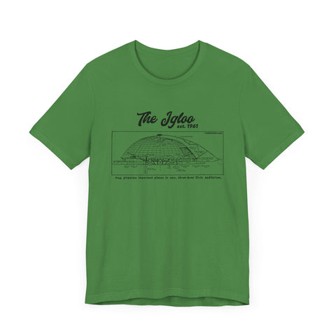The Igloo - EST 1961 - Civic Arena - Retro Schematic - Short Sleeve Tee T-Shirt - YinzerShop