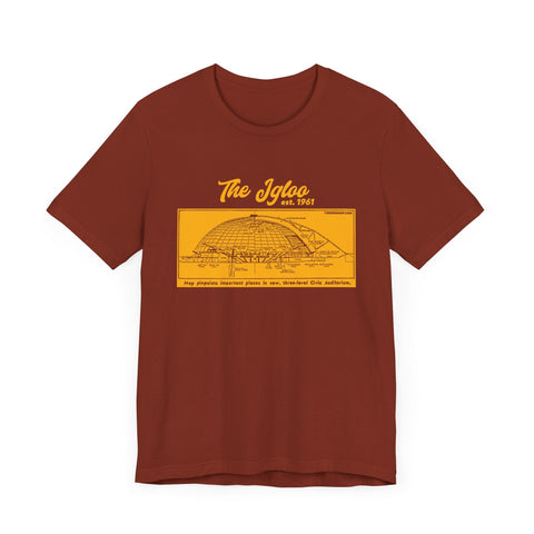 The Igloo - EST 1961 - Civic Arena - Retro Schematic - Short Sleeve Tee T-Shirt - YinzerShop