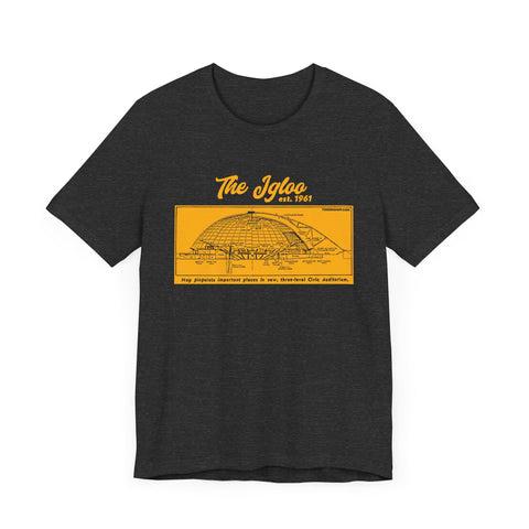 The Igloo - EST 1961 - Civic Arena - Retro Schematic - Short Sleeve Tee T-Shirt - YinzerShop