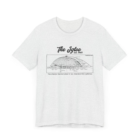 The Igloo - EST 1961 - Civic Arena - Retro Schematic - Short Sleeve Tee T-Shirt - YinzerShop