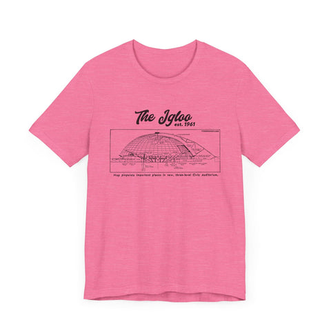 The Igloo - EST 1961 - Civic Arena - Retro Schematic - Short Sleeve Tee T-Shirt - YinzerShop